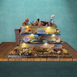 Handmade Bookshelf Decor - The Bookworm Cafe